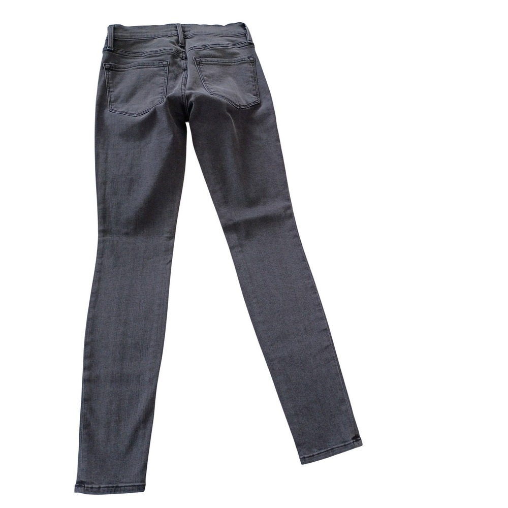 FRAME NWT Le Skinny De Jeanne Charcoal Gray Split Hem Jeans 25x30 $228 - Picture 3 of 16